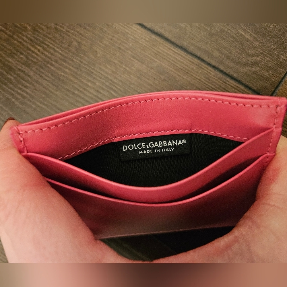NWT Dolce & Gabbana Hot Pink Card Holder COA Card + Drawstring Dust Bag - Picture 7 of 14